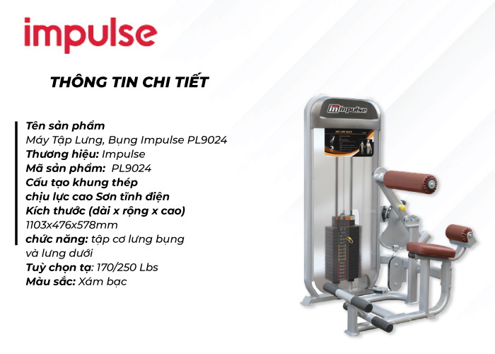 Máy Tập Lưng, Bụng Impulse PL9024