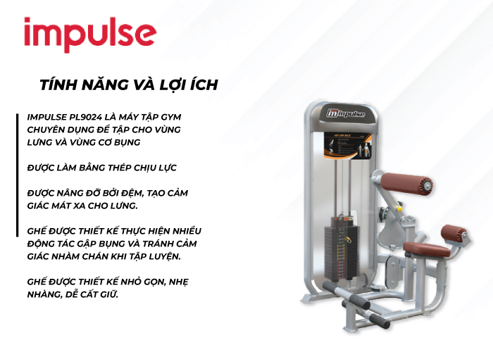 Máy Tập Lưng, Bụng Impulse PL9024