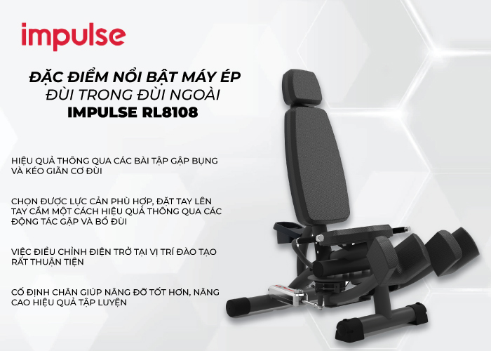 Máy ép đùi trong – đùi ngoài Impulse RL8108 