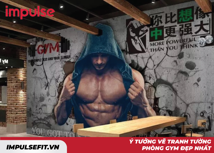 vẽ tranh tường phòng gym