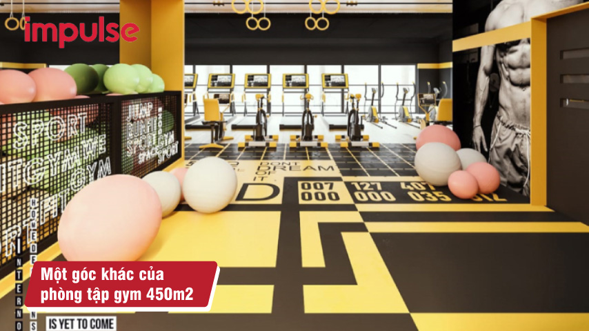 Một góc khác của phòng tập gym 450m2